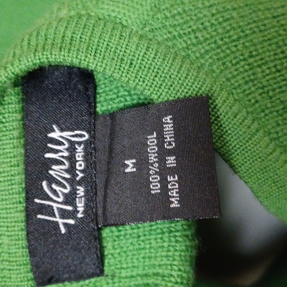 Henry New York 100% Wool long sweater size m green long sleeved button front - Picture 5 of 11